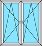 2 Balkontürflügel Dreh-Kipp links und rechts